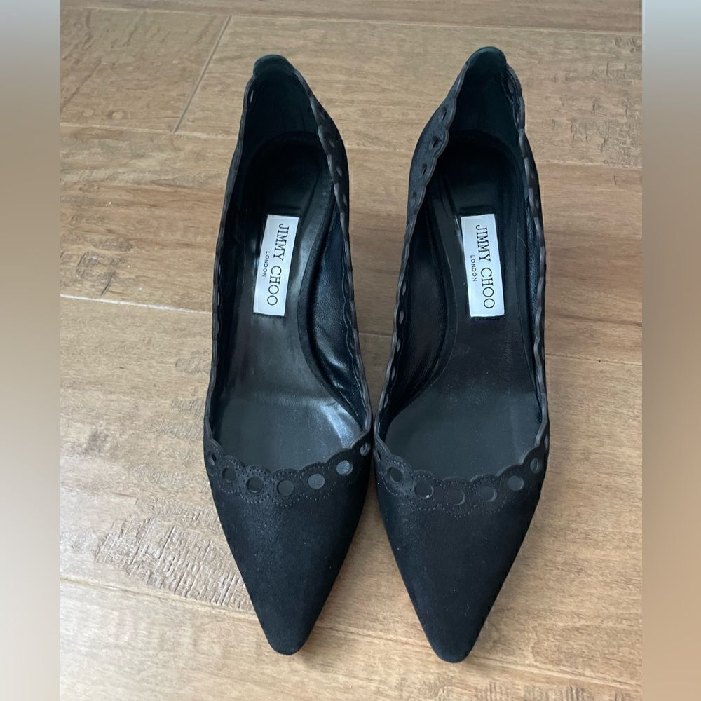 Jimmy Choo Romy Scalloped Perforated Pumps